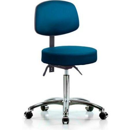 E COM Antibacterial Deluxe Chair with Back - Vinyl - Marine Blue VMBST-CR-T0-NF-CC-8801